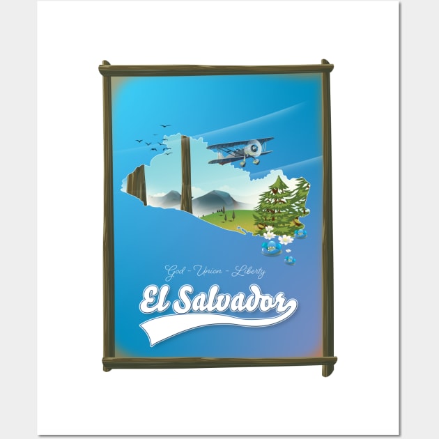 El Salvador travel map Wall Art by nickemporium1